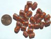 25 Fancy 10mm Orange with Gold and Green